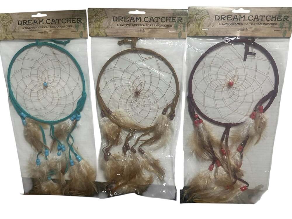 6" Native American Dream Catcher Wall Hanging Set of 3 Assorted Colors